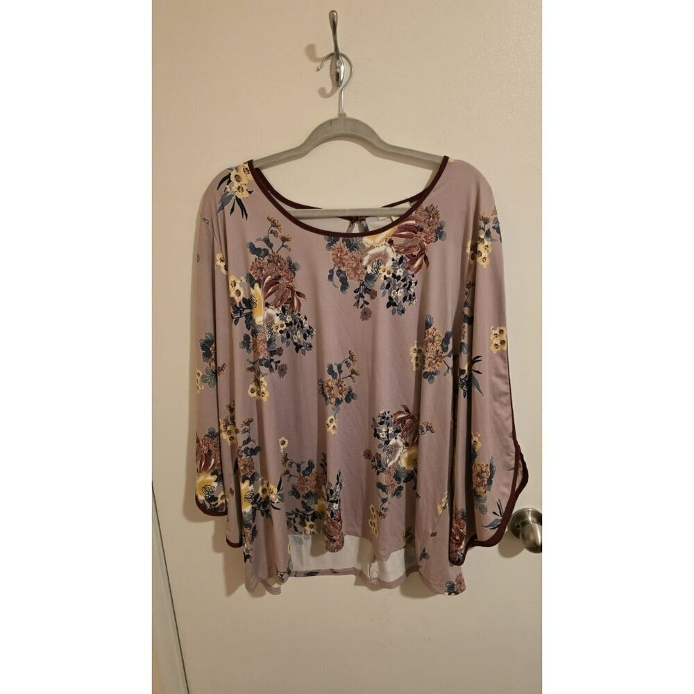 Loralette Blouse Plus Size 3X Floral Cottagecore Boho Part Sleeve NWT Msrp $42